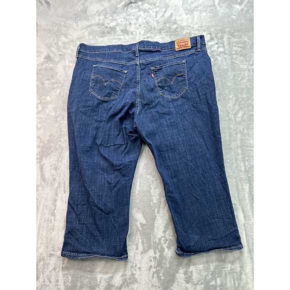 Levis 311 Jeans Womens Plus Sz 22W Blue Shaping Skinny Capri Whiskered Faded - Picture 2 of 13